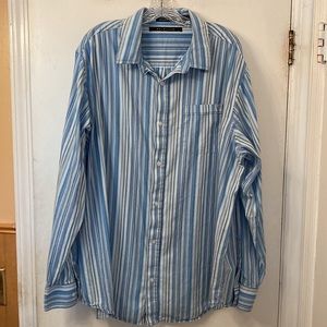 Sean John blue striped long sleeve dress shirt